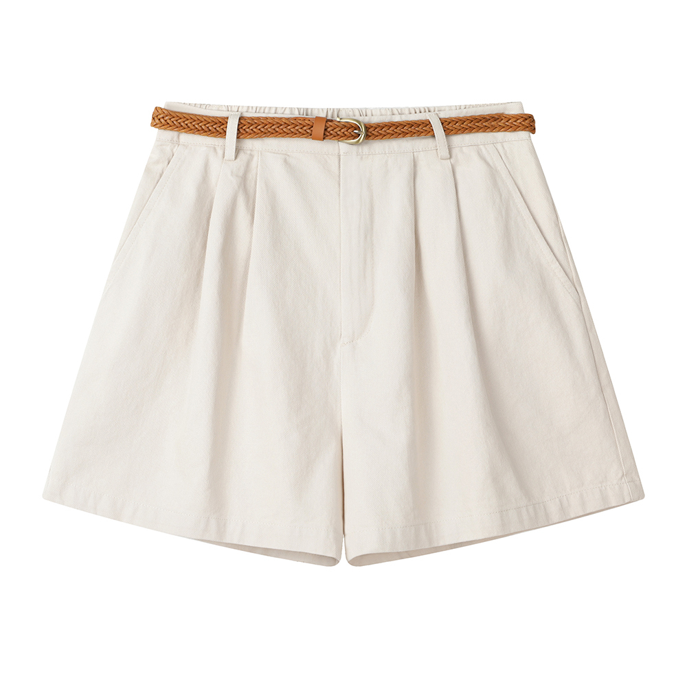 Korean Simple Style Straight Wide Leg Shorts