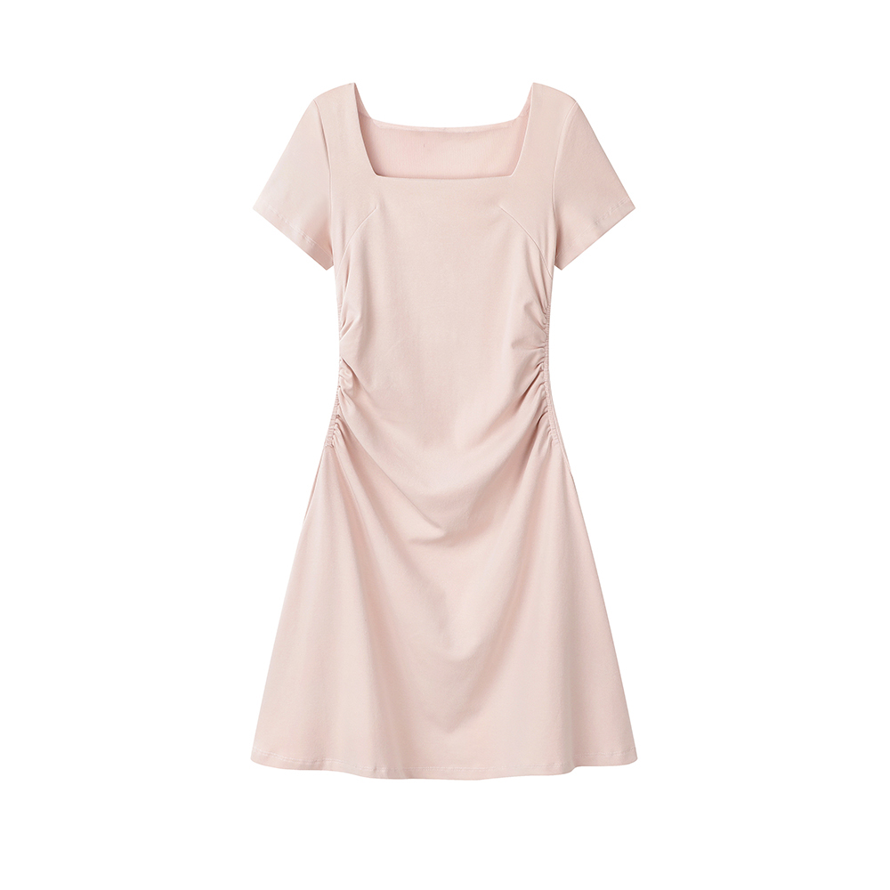 Summer French Square Collar Neck Slim Dress