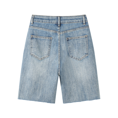 American Style Retro Ripped Distressed Denim Shorts