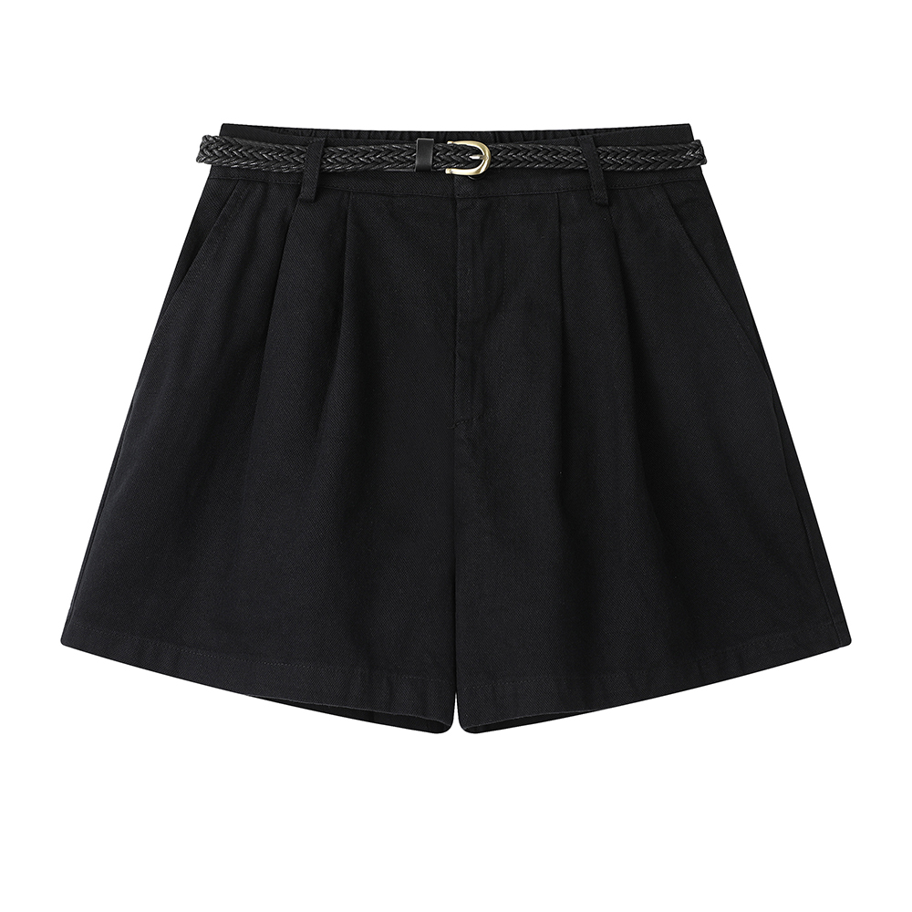 Korean Simple Style Straight Wide Leg Shorts