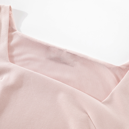 Summer French Square Collar Neck Slim Dress