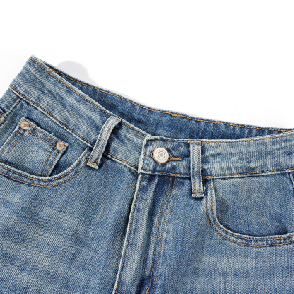 American Style Retro Ripped Distressed Denim Shorts