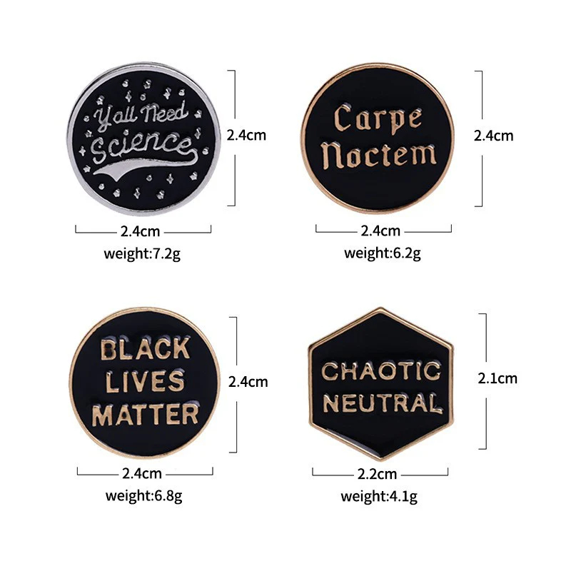 Enamel-Coated Zinc Alloy Letter Pin