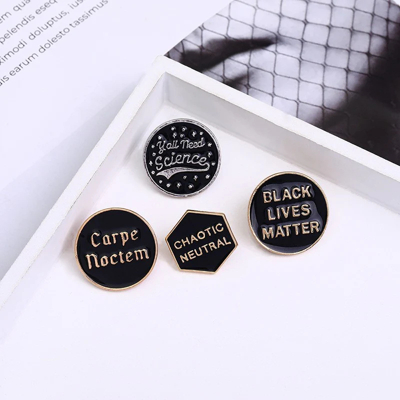 Enamel-Coated Zinc Alloy Letter Pin