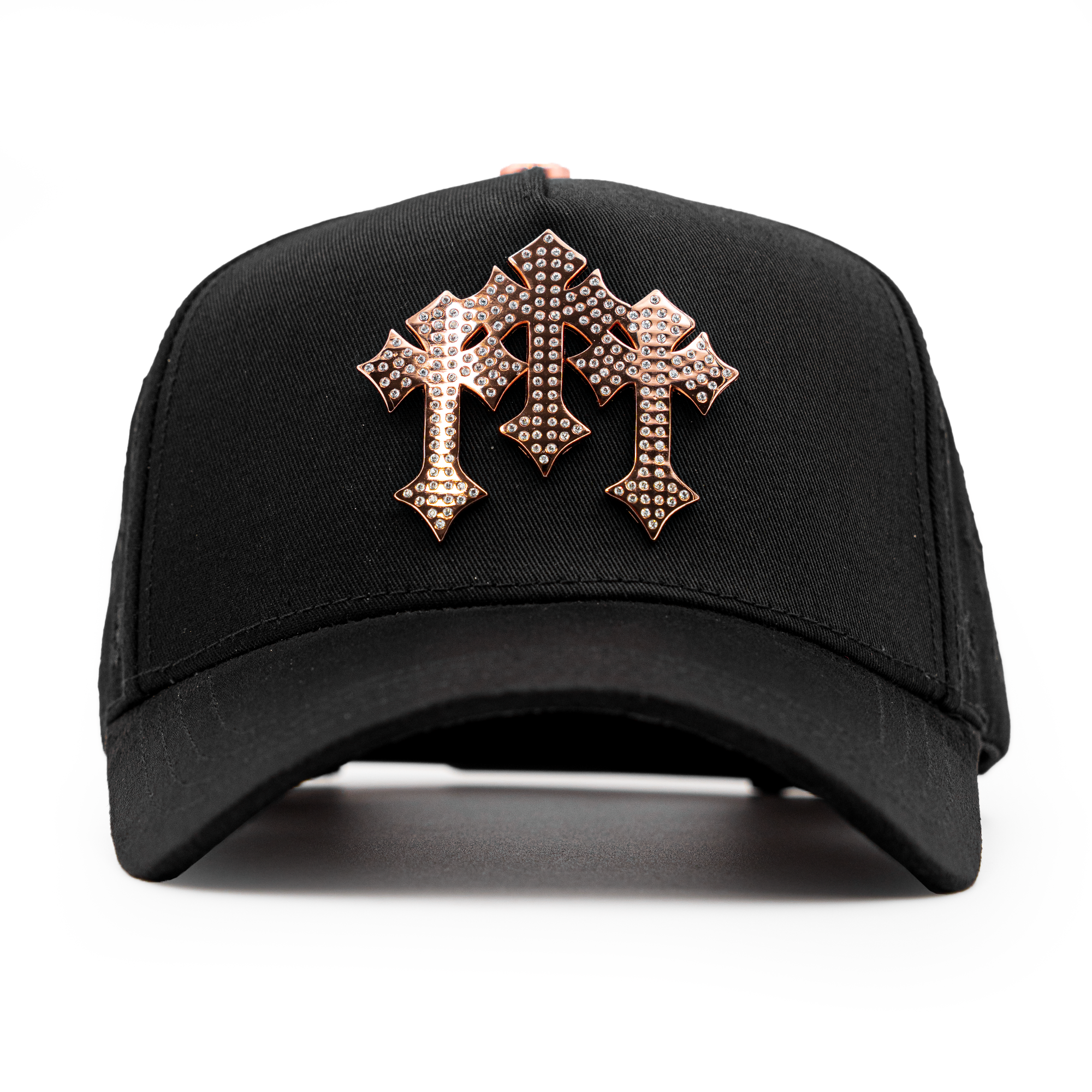 Triple Cross Rhinestone Decorative Cap