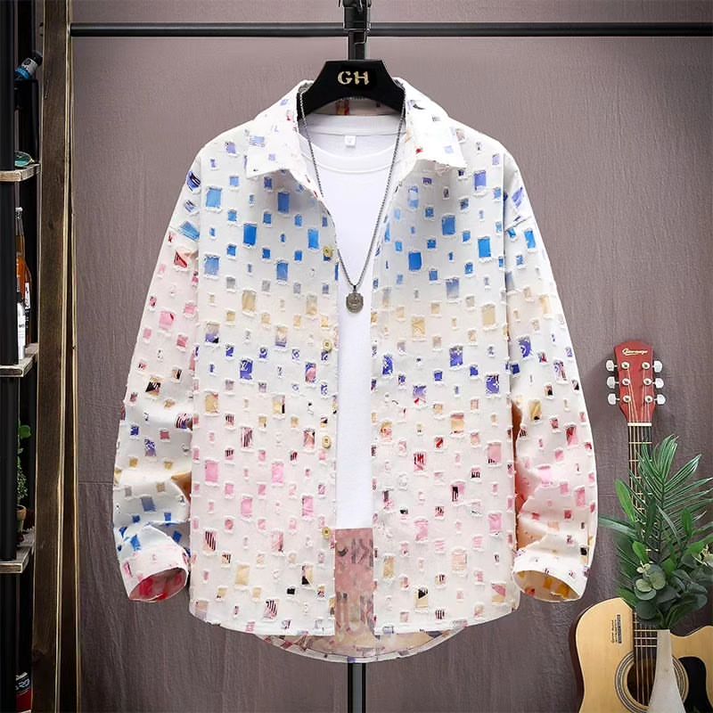 Distressed Colorful Checkerboard Shirt