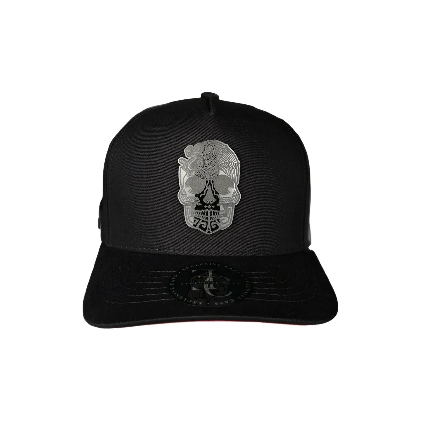 Mexico Skull Snapback Cap - Black/Red