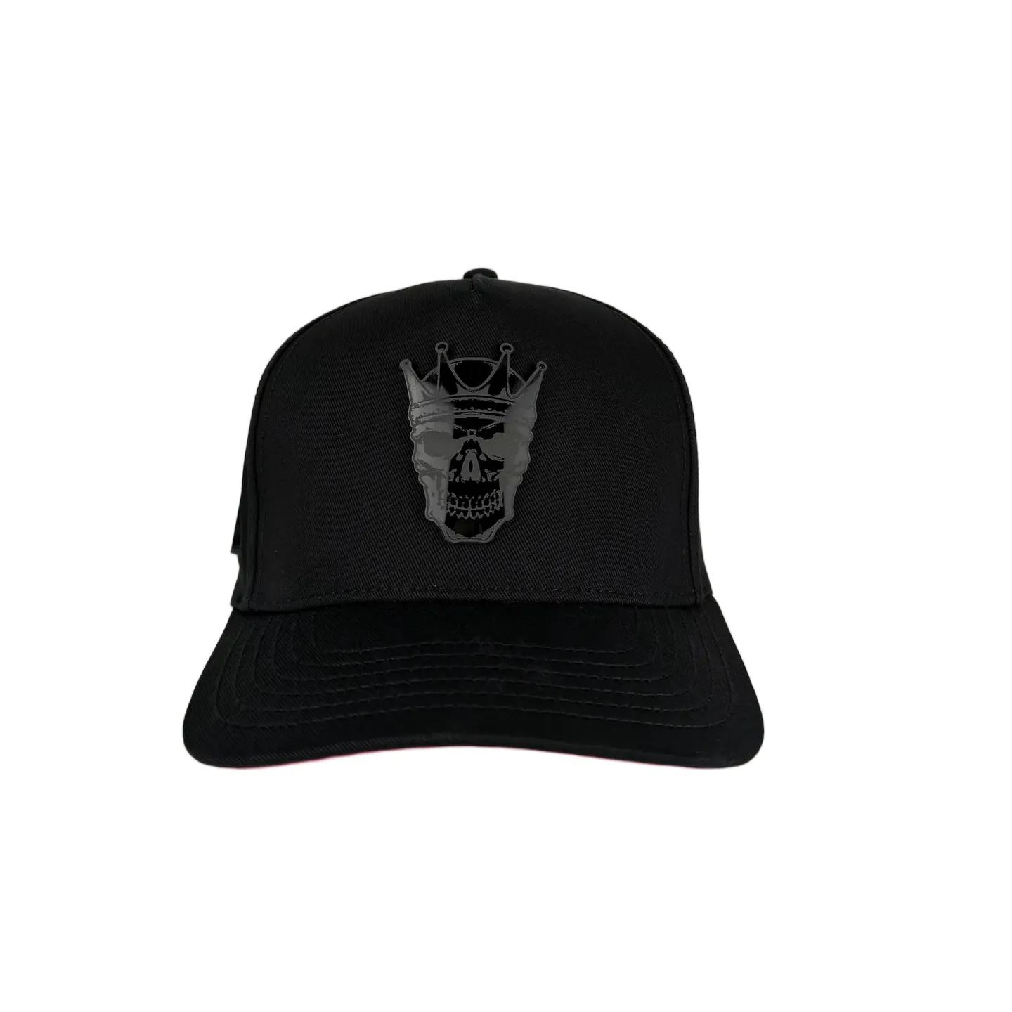 Skull Plate SnapBack Cap - Black/Red