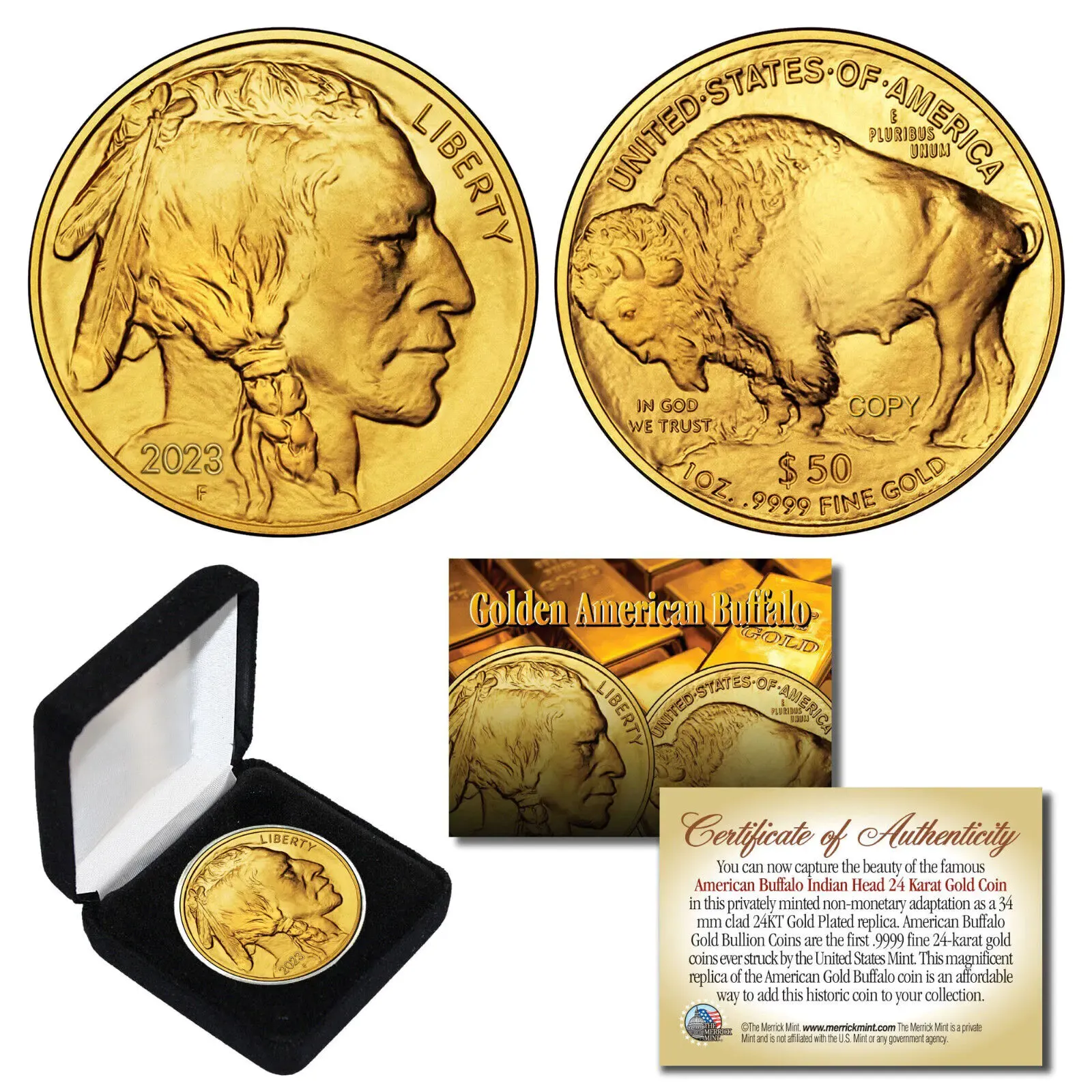 ✨ Collector's Grade-2023 American Gold Buffalo 1 oz $50 - BU Coin
