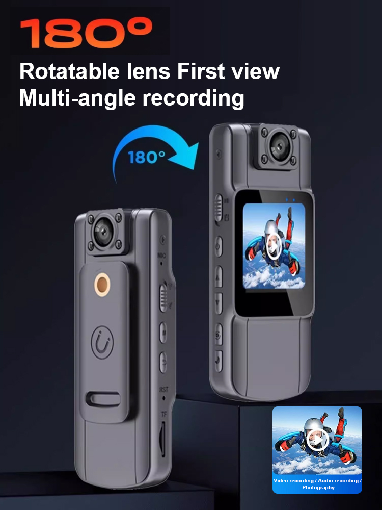 [Same as US law enforcement] Magnetic back clip motion recorder