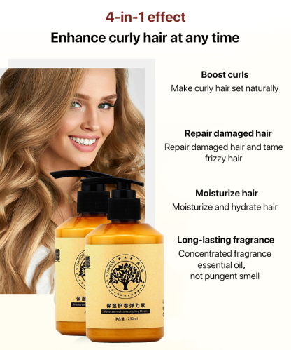 Essential oil strong styling elastic, solve frizzy hair, more three-dimensional curls