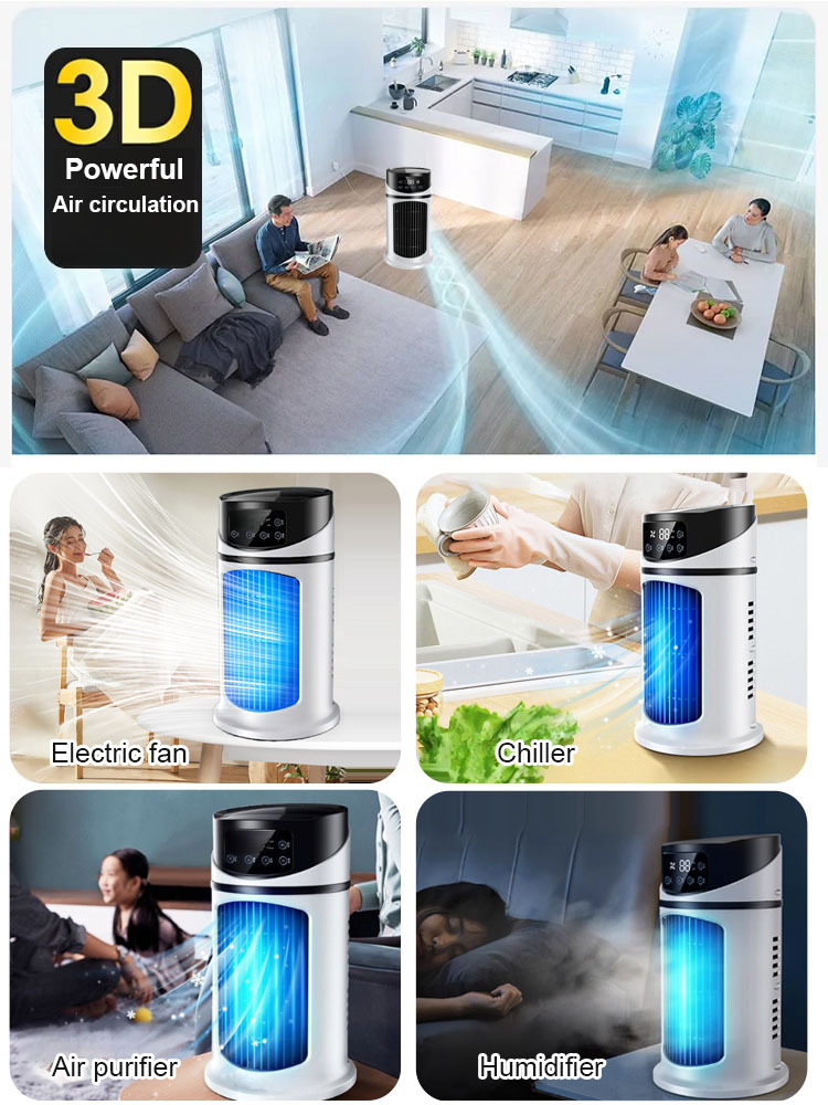 【Consumes only 1 kWh of electricity for 24 hours 】Quiet home office small air cooler
