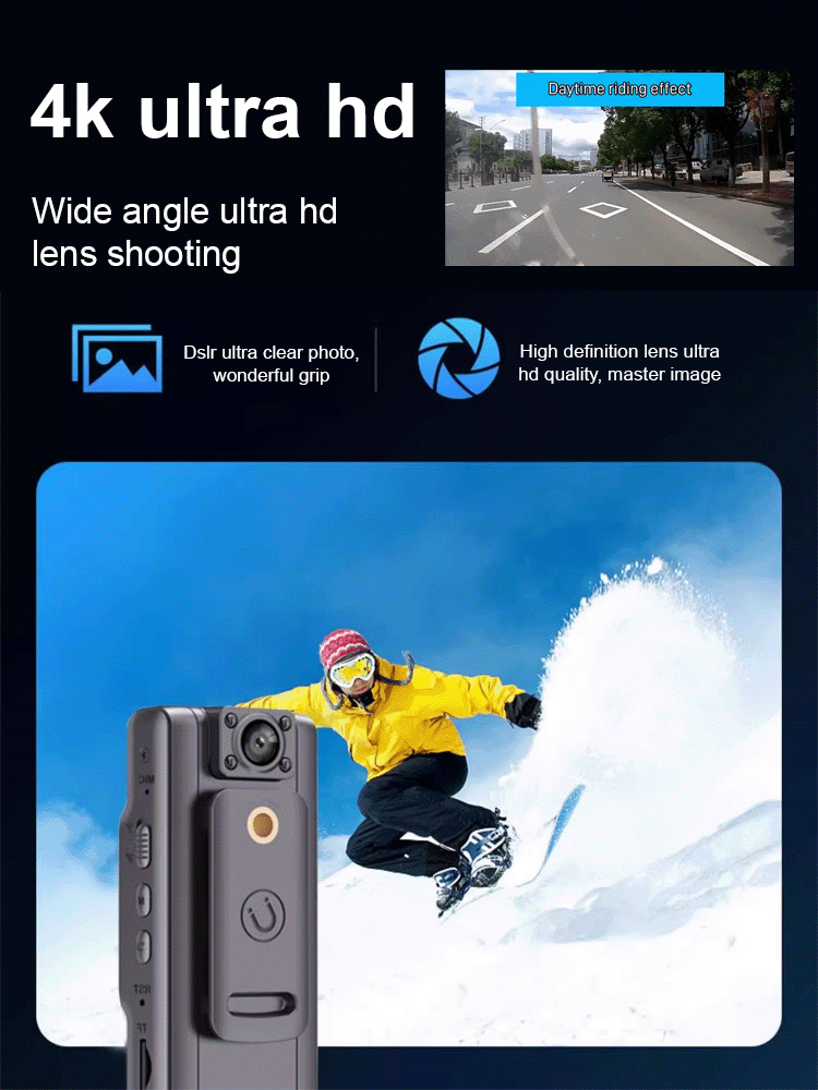 [Same as US law enforcement] Magnetic back clip motion recorder