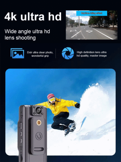 [Same as US law enforcement] Magnetic back clip motion recorder