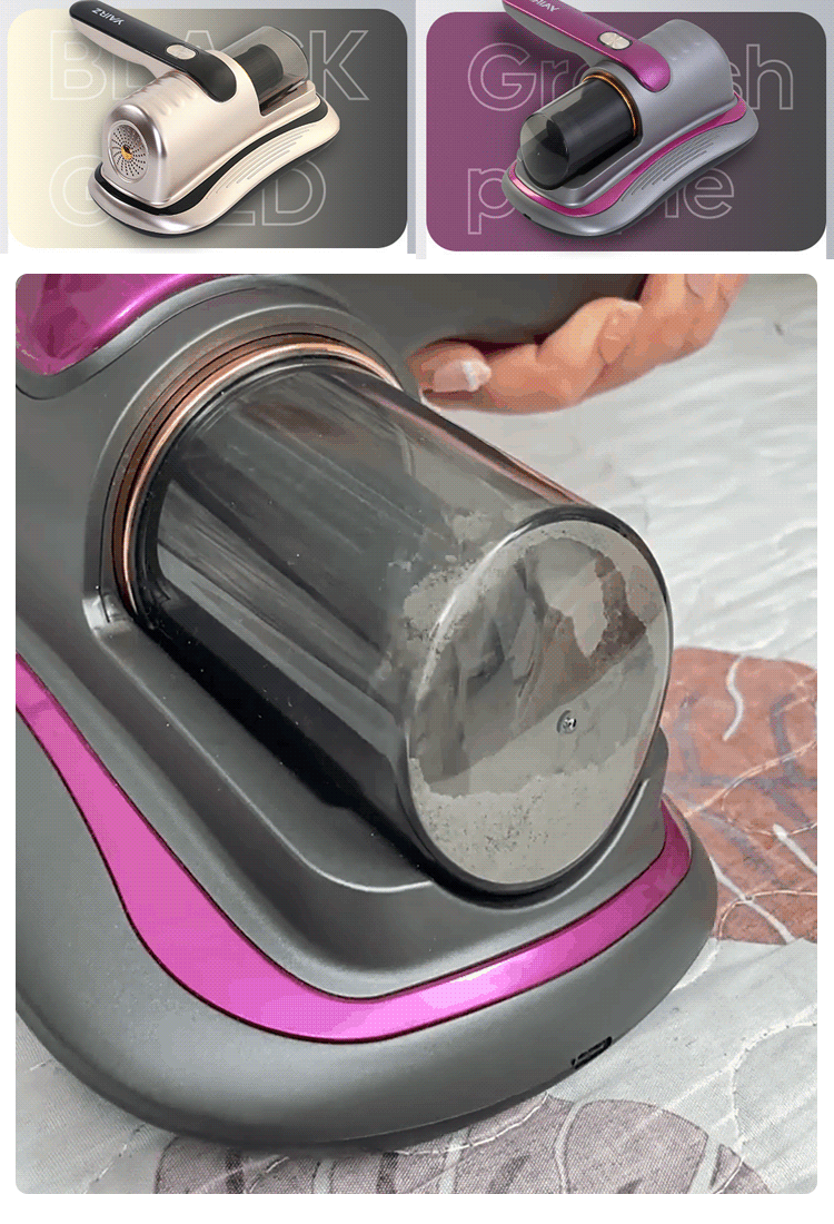 Dust Mite Removal/Sterilization/Vacuuming, UV Sterilization Wireless Dust Mite Remover, 99% Sterilization Rate