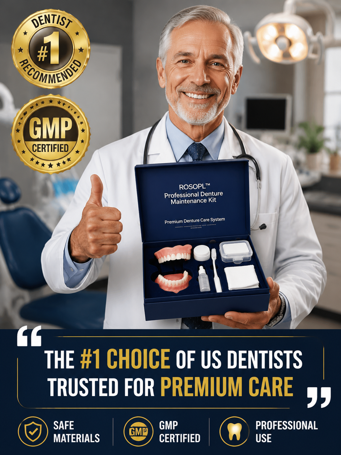 Premium Medical Denture Set [LIMITED-TIME BOGO] Instant Hollywood Smile in 60s Without the Pricey Dentist Visit!