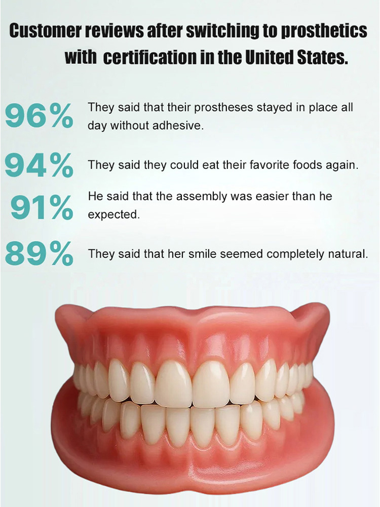 ✨No glue, no dentist, no appointments needed! | Perfect fit in just 1 minute [Comes with Portable Denture Case] ​​Regain Your Smile with Dentures