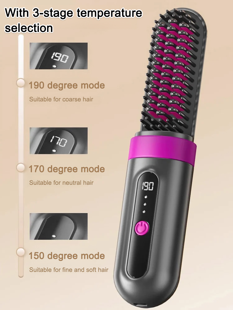 No need to plug in! Portable negative ion hair straightener, 3 minutes to create a charming hairstyle, curling and straightening