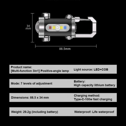 【Three-in-One Multi-functional】SOS Emergency + Light Flashlight + ortable Charger
