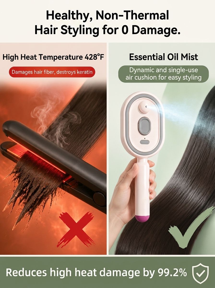 [Secret d'Hollywood] 5-in-1 Smoothing Brush | Anti-Hair Loss Red Light | Zero Heat Damage ✨