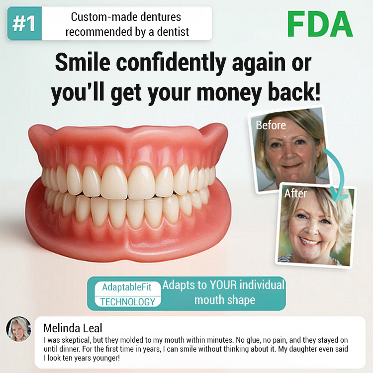 1-second installation, stays securely in place for 48 hours. More natural than real teeth! 3-in-1 Teeth Whitening & Denture Cosmetic Kit