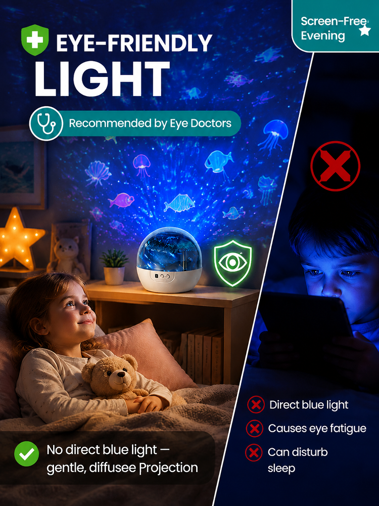 [360° Rotation] Ocean & Starry Sky Atmosphere Rotating Projection Lamp: Ultra-HD 3D Projection Tech for Home & Car—Turn Any Space into a Real Aquarium in Just 1 Second!