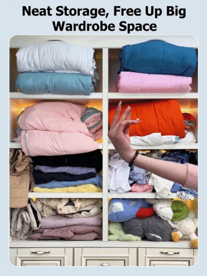 No Pump Needed - One-touch auto compression! Thickened 3D Vacuum Compression Bag for Quilts, Clothes, and Down Jackets - No Pump Needed, Moisture