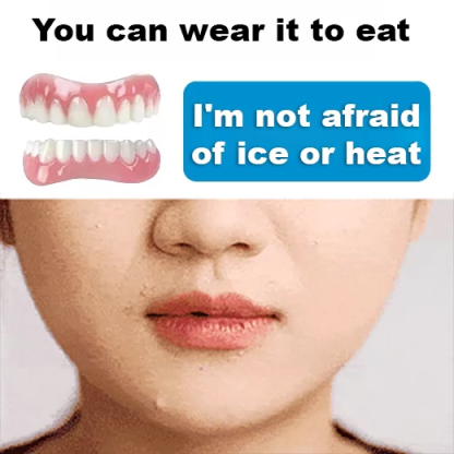 Comfortable silicone denture set - No dentist, no appointments. Try at home, installs in 1 second.