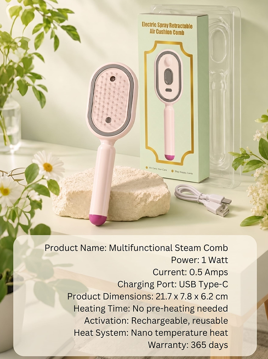 [Secret d'Hollywood] 5-in-1 Smoothing Brush | Anti-Hair Loss Red Light | Zero Heat Damage ✨