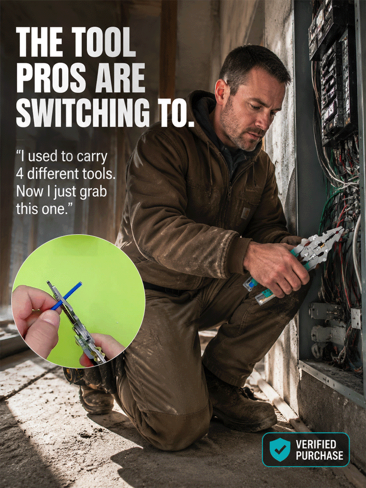 Replace Your Entire Toolkit: Needle-nose pliers + Multimeter + Voltage tester + Wire stripper + Crimping pliers