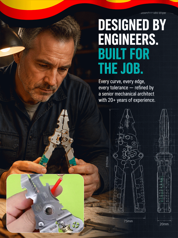 Replace Your Entire Toolkit: Needle-nose pliers + Multimeter + Voltage tester + Wire stripper + Crimping pliers