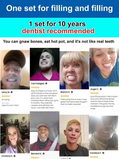 【Made in USA, FDA Approved】Custom Full Mouth Dentures Kit