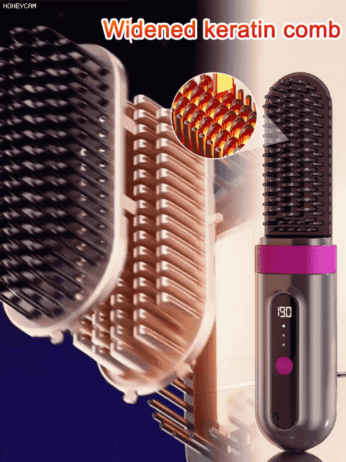 No need to plug in! Portable negative ion hair straightener, 3 minutes to create a charming hairstyle, curling and straightening