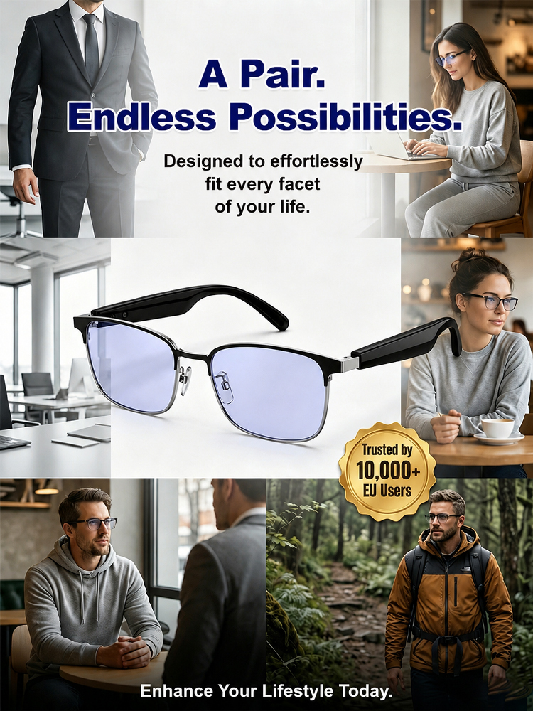 Smart Zoom Glasses with Color-Changing Lenses: Real-Time AI Translation, AR Navigation & 4K Carbon Fiber Camera