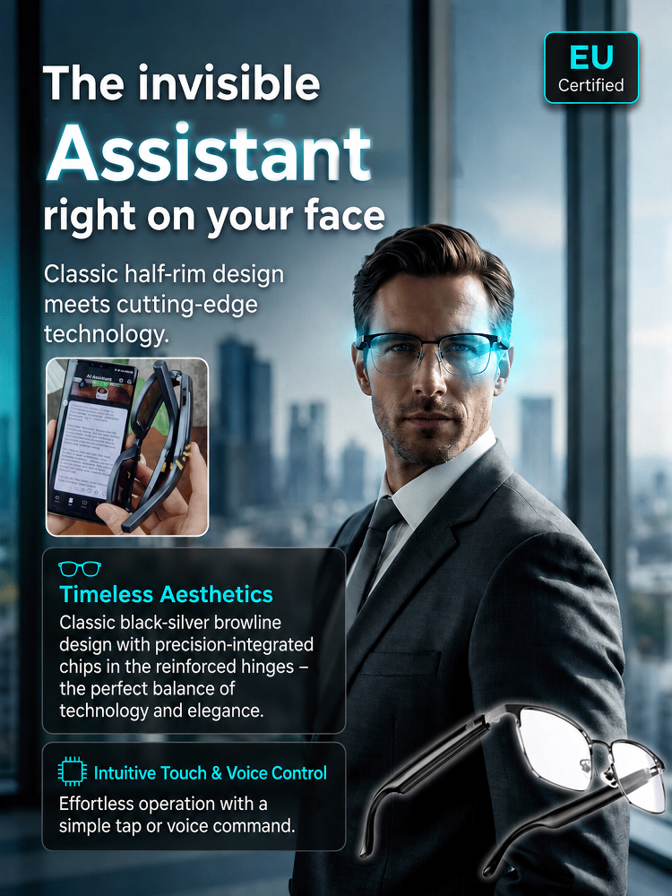 Smart Zoom Glasses with Color-Changing Lenses: Real-Time AI Translation, AR Navigation & 4K Carbon Fiber Camera