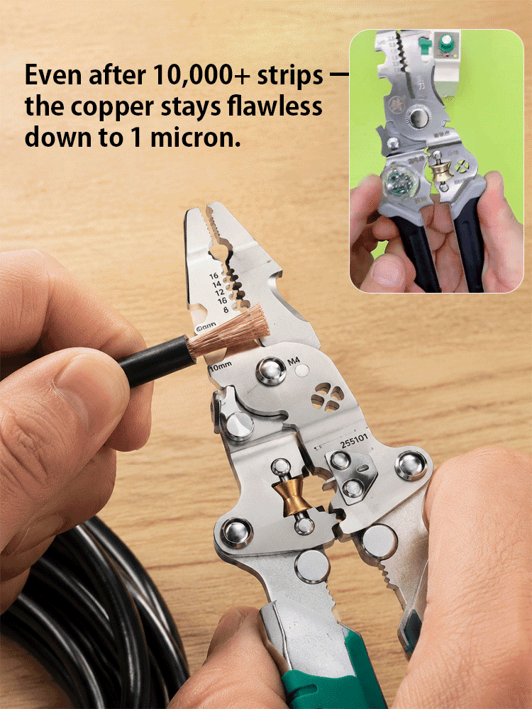 Replace Your Entire Toolkit: Needle-nose pliers + Multimeter + Voltage tester + Wire stripper + Crimping pliers