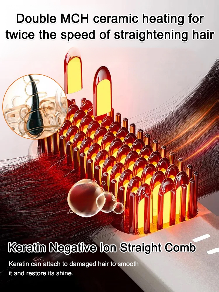 No need to plug in! Portable negative ion hair straightener, 3 minutes to create a charming hairstyle, curling and straightening