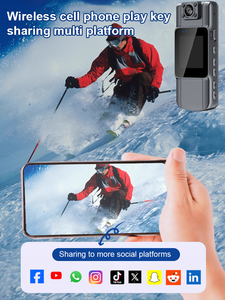 [Same as US law enforcement] Magnetic back clip motion recorder