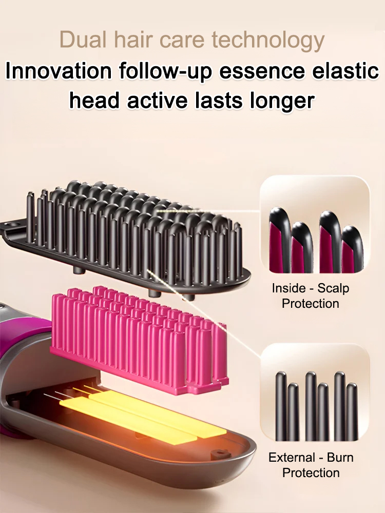 No need to plug in! Portable negative ion hair straightener, 3 minutes to create a charming hairstyle, curling and straightening