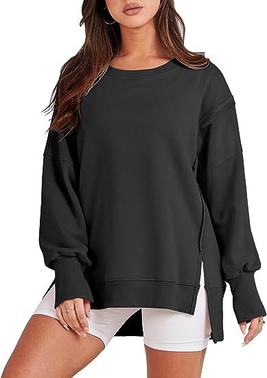 ✨Women's Crew Neck Side Slit Casual Sweatshirt (Buy 2 Free Shipping)
