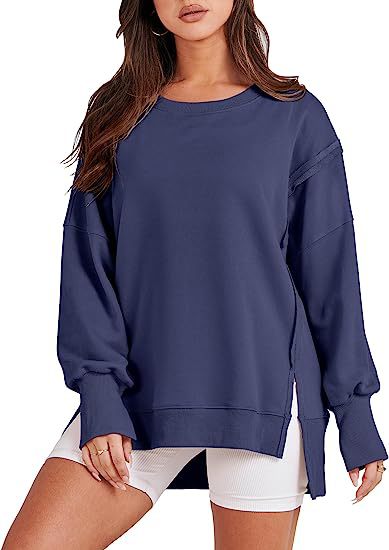 ✨Women's Crew Neck Side Slit Casual Sweatshirt (Buy 2 Free Shipping)