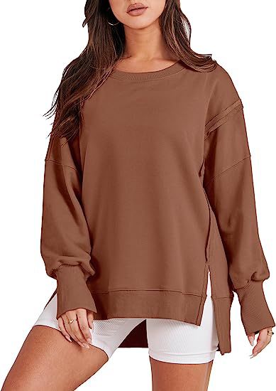 ✨Women's Crew Neck Side Slit Casual Sweatshirt (Buy 2 Free Shipping)