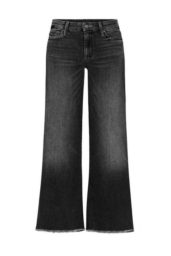 Washed Raw Hem Mid Waist Straight Leg Jeans-Pink Laura