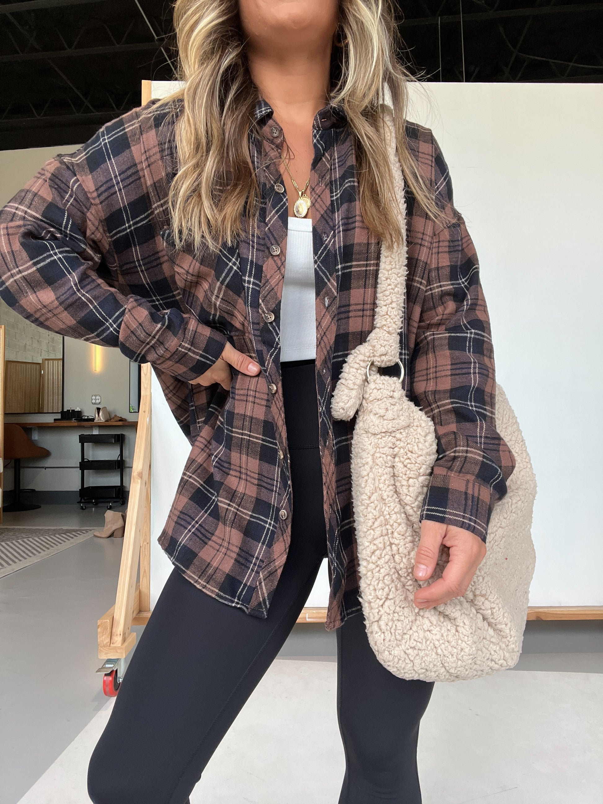 Women's Lightweight Button-Down Flannel Shirts