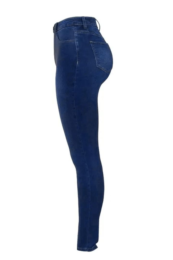 Elastic High Rise Skinny Jeans-Pink Laura