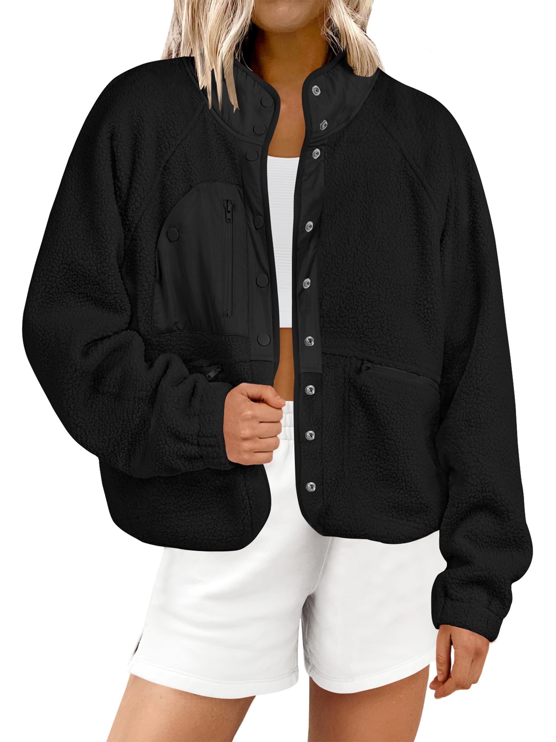  Women's  Button Down Fuzzy Fleece Jacket (Buy 2 Free Shipping) 