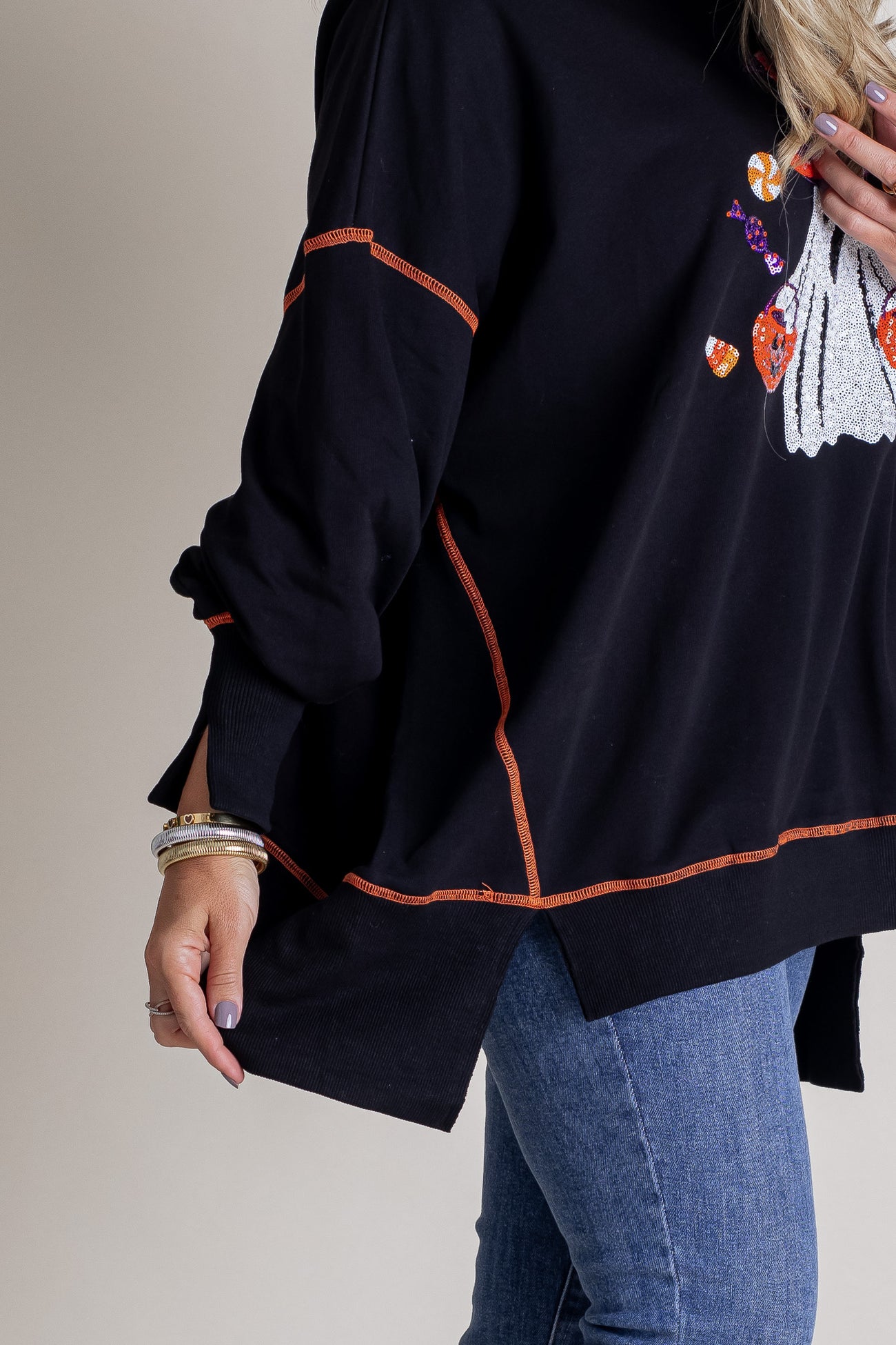 BEST DRESSED SEQUIN GHOST TOP