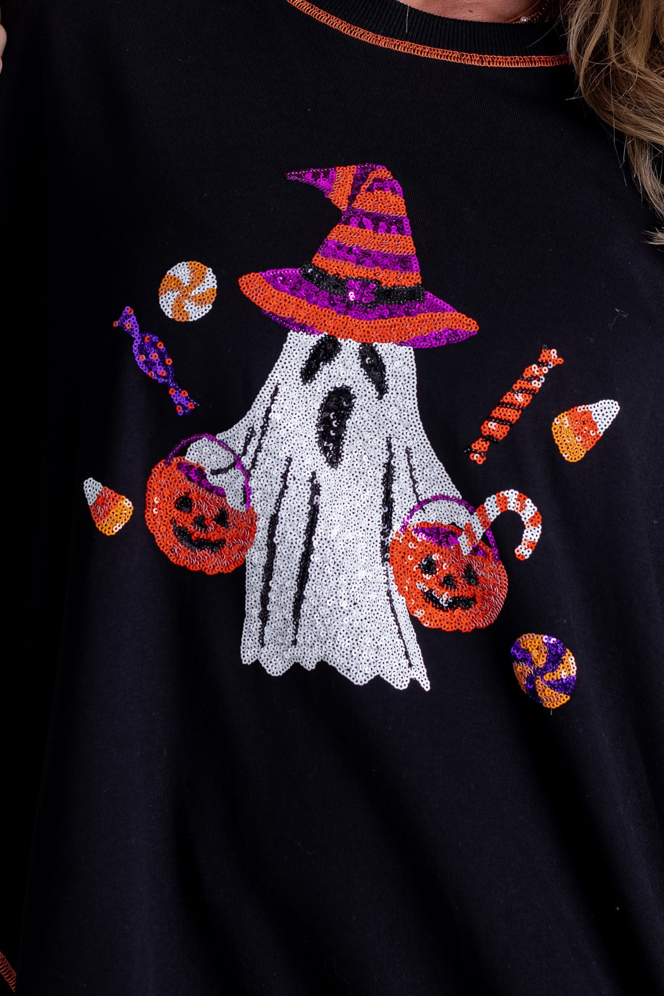BEST DRESSED SEQUIN GHOST TOP