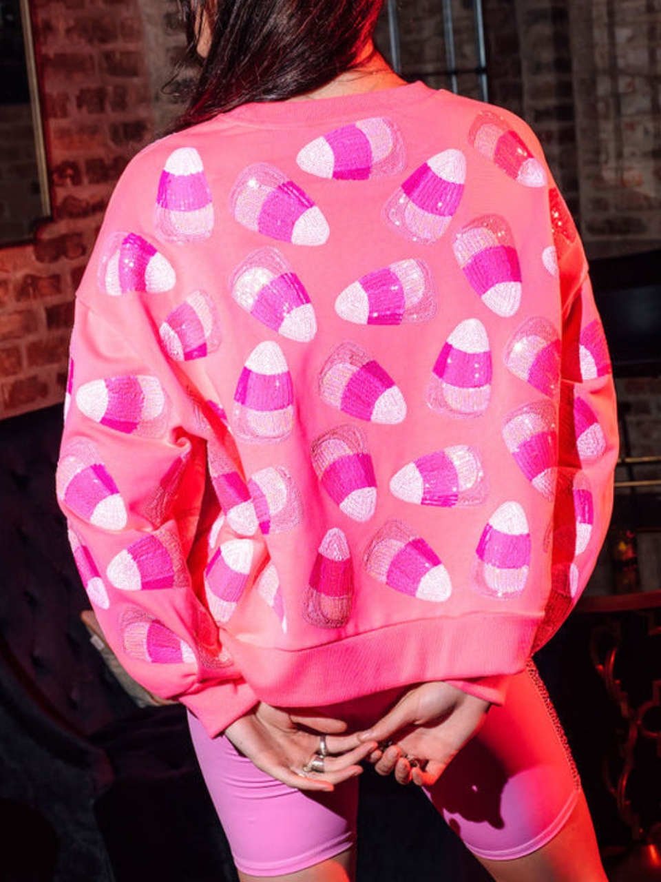 Sequin Candy Corn Sweatshirt (Buy 2 Free Shipping)