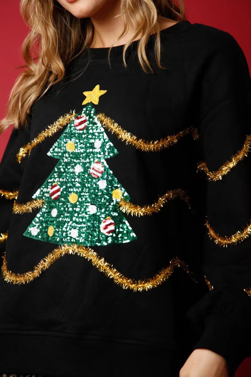 Women's Merry Christmas Tree Sequined Sweatshirt(Buy 2 Free Shipping)